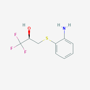 molecular formula C9H10F3NOS B2833611 (2R)-3-[(2-氨基苯基)硫醚基]-1,1,1-三氟-2-丙醇 CAS No. 477762-20-2