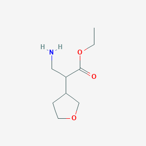 molecular formula C9H17NO3 B2833614 Ethyl 3-amino-2-(oxolan-3-yl)propanoate CAS No. 2111787-83-6