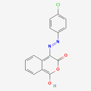 molecular formula C15H9ClN2O3 B2833622 1H-isochromene-1,3,4-trione 4-[N-(4-chlorophenyl)hydrazone] CAS No. 86671-86-5