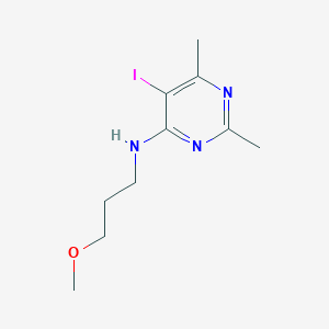 molecular formula C10H16IN3O B2833623 N-(5-碘-2,6-二甲基-4-嘧啶基)-N-(3-甲氧基丙基)胺 CAS No. 477888-24-7