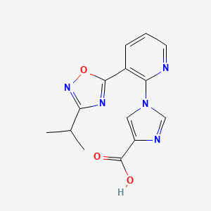 1-{3-[3-(propan-2-yl)-1,2,4-oxadiazol-5-yl]pyridin-2-yl}-1H-imidazole-4-carboxylic acid