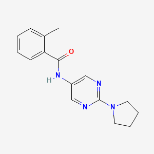 2-methyl-N-[2-(pyrrolidin-1-yl)pyrimidin-5-yl]benzamide