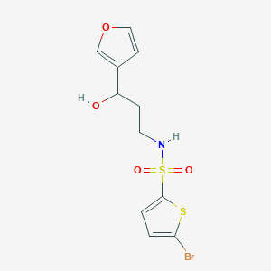 molecular formula C11H12BrNO4S2 B2833630 5-溴-N-(3-(呋喃-3-基)-3-羟基丙基)噻吩-2-磺酰胺 CAS No. 1428351-89-6