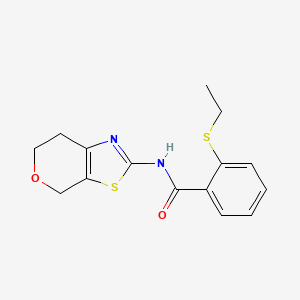 2-(ethylsulfanyl)-N-{4H,6H,7H-pyrano[4,3-d][1,3]thiazol-2-yl}benzamide