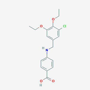 molecular formula C18H20ClNO4 B283364 4-[(3-Chloro-4,5-diethoxybenzyl)amino]benzoic acid 
