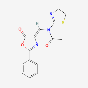 N-(4,5-dihydro-1,3-thiazol-2-yl)-N-[(Z)-(5-oxo-2-phenyl-1,3-oxazol-4-ylidene)methyl]acetamide