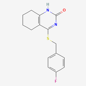 molecular formula C15H15FN2OS B2833641 4-((4-fluorobenzyl)thio)-5,6,7,8-tetrahydroquinazolin-2(1H)-one CAS No. 898450-59-4