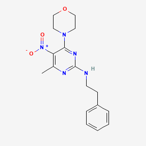 4-methyl-6-morpholino-5-nitro-N-phenethylpyrimidin-2-amine