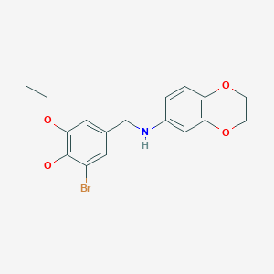 N-(3-bromo-5-ethoxy-4-methoxybenzyl)-N-(2,3-dihydro-1,4-benzodioxin-6-yl)amine
