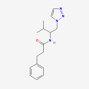molecular formula C16H22N4O B2833650 N-(3-methyl-1-(1H-1,2,3-triazol-1-yl)butan-2-yl)-3-phenylpropanamide CAS No. 2034519-93-0