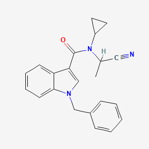 molecular formula C22H21N3O B2833656 1-Benzyl-N-(1-cyanoethyl)-N-cyclopropylindole-3-carboxamide CAS No. 2418712-52-2