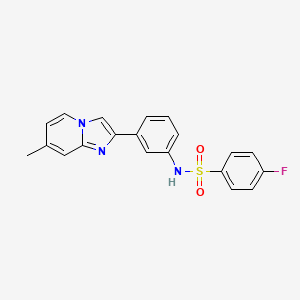 4-fluoro-N-[3-(7-methylimidazo[1,2-a]pyridin-2-yl)phenyl]benzenesulfonamide