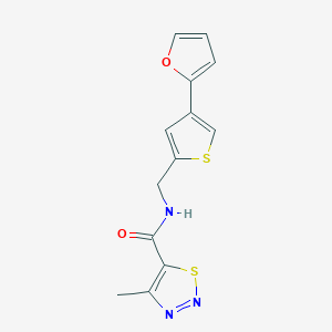 N-[[4-(Furan-2-yl)thiophen-2-yl]methyl]-4-methylthiadiazole-5-carboxamide