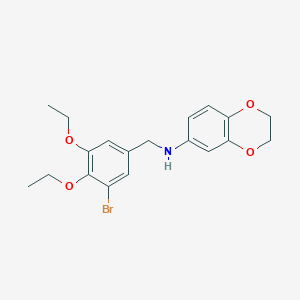 molecular formula C19H22BrNO4 B283367 N-(3-bromo-4,5-diethoxybenzyl)-N-(2,3-dihydro-1,4-benzodioxin-6-yl)amine 