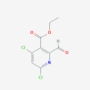 molecular formula C9H7Cl2NO3 B2833673 乙酸4,6-二氯-2-甲酰基烟酸乙酯 CAS No. 1390657-38-1