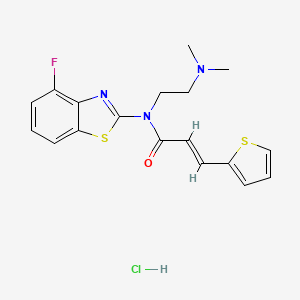 molecular formula C18H19ClFN3OS2 B2833676 (E)-N-(2-(dimethylamino)ethyl)-N-(4-fluorobenzo[d]thiazol-2-yl)-3-(thiophen-2-yl)acrylamide hydrochloride CAS No. 1217230-78-8