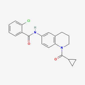 2-chloro-N-[1-(cyclopropanecarbonyl)-3,4-dihydro-2H-quinolin-6-yl]benzamide