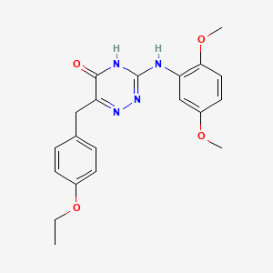 molecular formula C20H22N4O4 B2833701 3-((2,5-dimethoxyphenyl)amino)-6-(4-ethoxybenzyl)-1,2,4-triazin-5(4H)-one CAS No. 905765-16-4