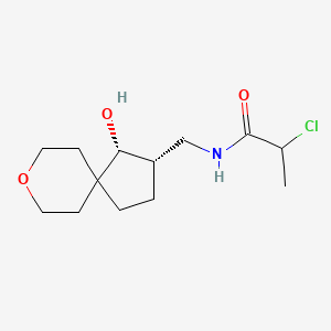 molecular formula C13H22ClNO3 B2833715 2-Chloro-N-[[(3S,4R)-4-hydroxy-8-oxaspiro[4.5]decan-3-yl]methyl]propanamide CAS No. 2411183-90-7