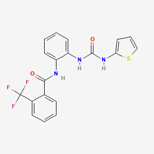 molecular formula C19H14F3N3O2S B2833716 N-(2-(3-(噻吩-2-基)脲基)苯基)-2-(三氟甲基)苯甲酰胺 CAS No. 1207003-52-8
