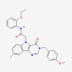 molecular formula C29H28N4O4 B2833722 N-(2-ethoxyphenyl)-2-(3-(4-methoxybenzyl)-8-methyl-4-oxo-3H-pyrimido[5,4-b]indol-5(4H)-yl)acetamide CAS No. 1216458-69-3