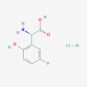 molecular formula C8H9ClFNO3 B2833726 (S)-2-Amino-2-(5-fluoro-2-hydroxyphenyl)acetic acid hydrochloride CAS No. 2241594-44-3