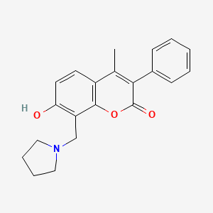 7-hydroxy-4-methyl-3-phenyl-8-(pyrrolidin-1-ylmethyl)-2H-chromen-2-one