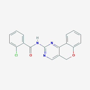 molecular formula C18H12ClN3O2 B2833735 2-chloro-N-(5H-chromeno[4,3-d]pyrimidin-2-yl)benzenecarboxamide CAS No. 866041-25-0