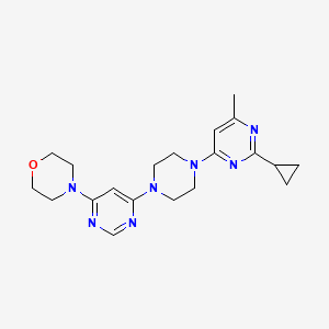 molecular formula C20H27N7O B2833740 4-[6-[4-(2-Cyclopropyl-6-methylpyrimidin-4-yl)piperazin-1-yl]pyrimidin-4-yl]morpholine CAS No. 2415519-54-7