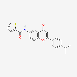 molecular formula C23H19NO3S B2833745 N-{4-oxo-2-[4-(propan-2-yl)phenyl]-4H-chromen-6-yl}thiophene-2-carboxamide CAS No. 923233-50-5