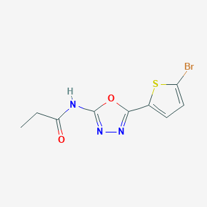 molecular formula C9H8BrN3O2S B2833746 N-(5-(5-bromothiophen-2-yl)-1,3,4-oxadiazol-2-yl)propionamide CAS No. 1021131-77-0