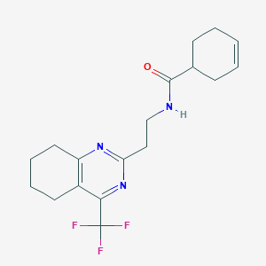 N-(2-(4-(trifluoromethyl)-5,6,7,8-tetrahydroquinazolin-2-yl)ethyl)cyclohex-3-enecarboxamide