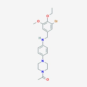molecular formula C22H28BrN3O3 B283375 4-(4-acetyl-1-piperazinyl)-N-(3-bromo-4-ethoxy-5-methoxybenzyl)aniline 