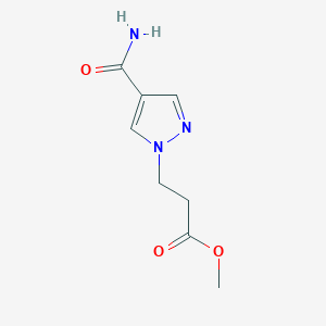 molecular formula C8H11N3O3 B2833751 甲基 3-(4-氨基甲酰-1H-吡唑-1-基)丙酸酯 CAS No. 1245807-81-1