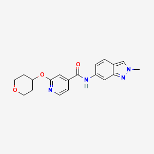 molecular formula C19H20N4O3 B2833759 N-(2-methyl-2H-indazol-6-yl)-2-((tetrahydro-2H-pyran-4-yl)oxy)isonicotinamide CAS No. 2034277-80-8