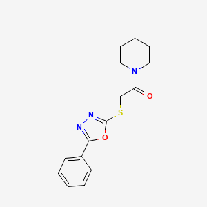 1-(4-Methylpiperidin-1-yl)-2-((5-phenyl-1,3,4-oxadiazol-2-yl)thio)ethanone
