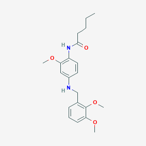 molecular formula C21H28N2O4 B283377 N-{4-[(2,3-dimethoxybenzyl)amino]-2-methoxyphenyl}pentanamide 