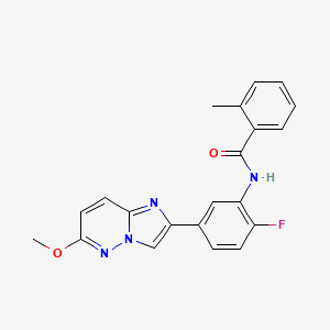 molecular formula C21H17FN4O2 B2833771 N-(2-氟-5-(6-甲氧基咪唑并[1,2-b]吡啶-2-基)苯基)-2-甲基苯甲酰胺 CAS No. 955801-99-7