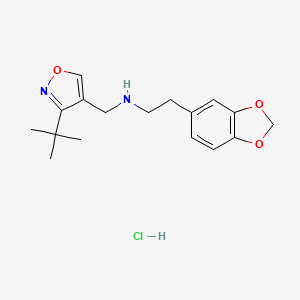 2-(1,3-Benzodioxol-5-yl)-N-[(3-tert-butyl-1,2-oxazol-4-yl)methyl]ethanamine;hydrochloride