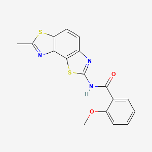 molecular formula C17H13N3O2S2 B2833775 2-methoxy-N-(7-methyl-[1,3]thiazolo[5,4-e][1,3]benzothiazol-2-yl)benzamide CAS No. 361482-06-6