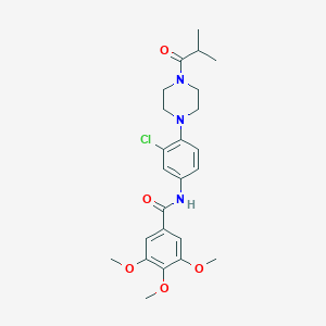 molecular formula C24H30ClN3O5 B283378 N-[3-chloro-4-(4-isobutyryl-1-piperazinyl)phenyl]-3,4,5-trimethoxybenzamide 