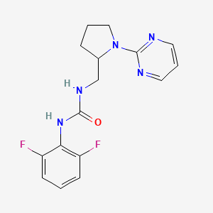 molecular formula C16H17F2N5O B2833788 1-(2,6-Difluorophenyl)-3-{[1-(pyrimidin-2-yl)pyrrolidin-2-yl]methyl}urea CAS No. 2097868-48-7