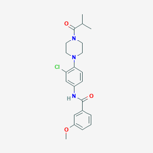 molecular formula C22H26ClN3O3 B283379 N-[3-chloro-4-(4-isobutyryl-1-piperazinyl)phenyl]-3-methoxybenzamide 
