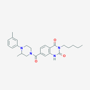 molecular formula C26H32N4O3 B2833792 7-(3-methyl-4-(m-tolyl)piperazine-1-carbonyl)-3-pentylquinazoline-2,4(1H,3H)-dione CAS No. 892266-84-1