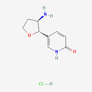 molecular formula C9H13ClN2O2 B2833798 5-[(2S,3R)-3-aminooxolan-2-yl]-1,2-dihydropyridin-2-one hydrochloride CAS No. 1955473-70-7