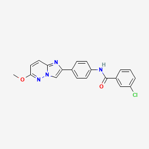molecular formula C20H15ClN4O2 B2833799 3-chloro-N-(4-(6-methoxyimidazo[1,2-b]pyridazin-2-yl)phenyl)benzamide CAS No. 953150-79-3