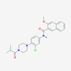 N-[3-chloro-4-(4-isobutyryl-1-piperazinyl)phenyl]-3-methoxy-2-naphthamide