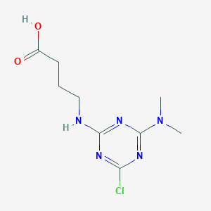 molecular formula C9H14ClN5O2 B2833806 4-((4-Chloro-6-(dimethylamino)-1,3,5-triazin-2-yl)amino)butanoic acid CAS No. 697230-48-1