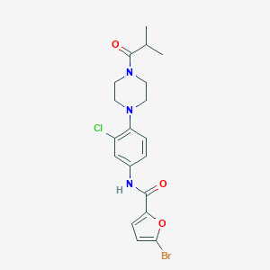 molecular formula C19H21BrClN3O3 B283381 5-bromo-N-[3-chloro-4-(4-isobutyryl-1-piperazinyl)phenyl]-2-furamide 