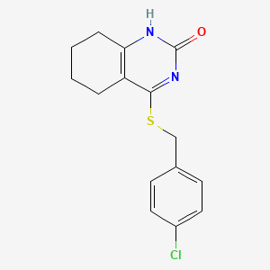 molecular formula C15H15ClN2OS B2833816 4-((4-chlorobenzyl)thio)-5,6,7,8-tetrahydroquinazolin-2(1H)-one CAS No. 898444-35-4